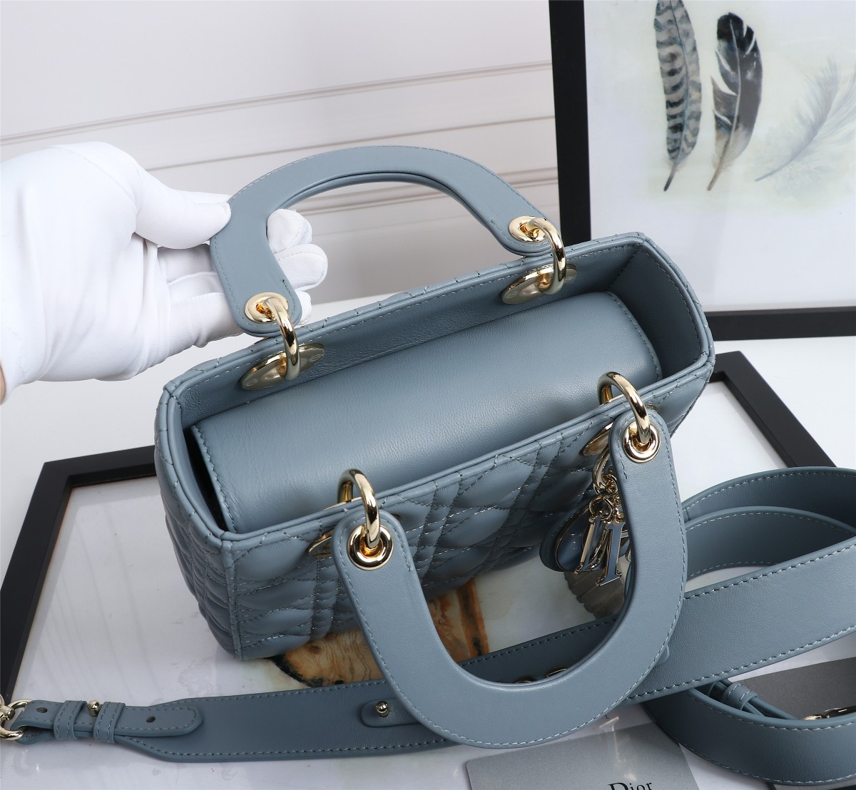 Small Lady Dior My ABCDior Bag Sky Blue Cannage Lambskin